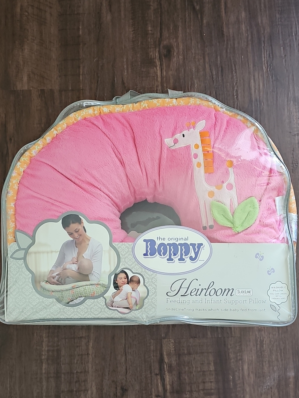 Boppy Heirloom Infant Support Pillow in Pink with Giraffe Applique